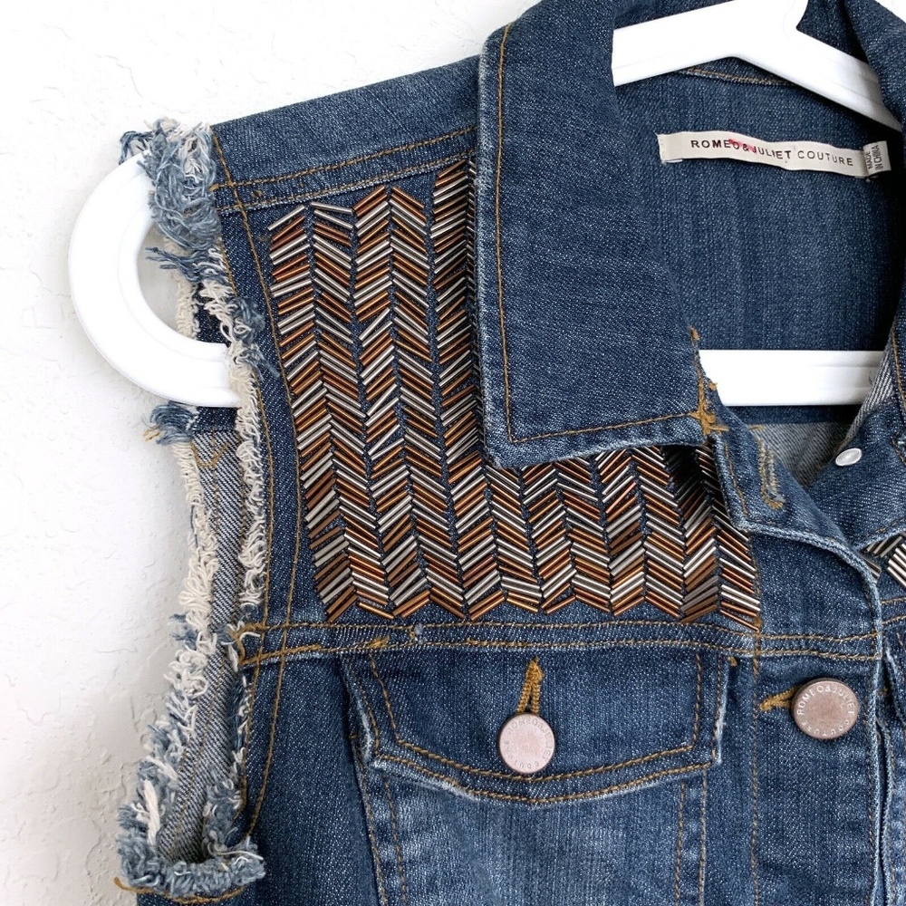 Romeo & Juliet Couture Embellished Denim Vest - Picture 3 of 8